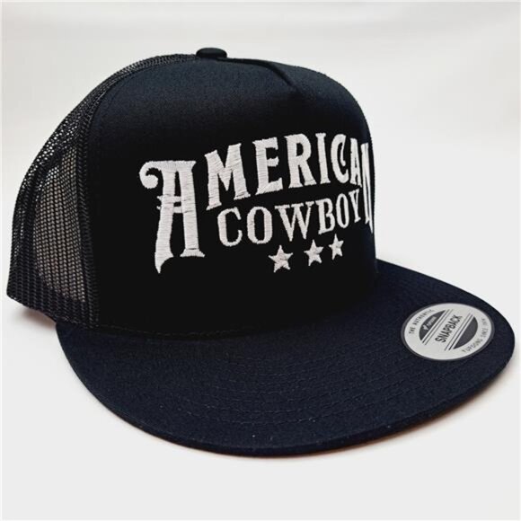 American Cowboy Cartel Rodeo Embroidered Flat Bill Mesh Snapback Bull Rider Hats